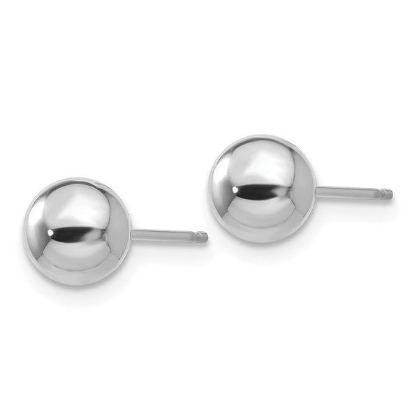 14KT White Gold 6MM Ball Stud Earrings