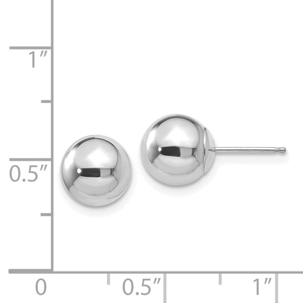 14KT White Gold 8MM Ball Stud Earrings