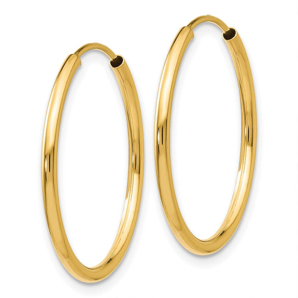 14KT Yellow Gold 21X1.5MM Hoop Earrings