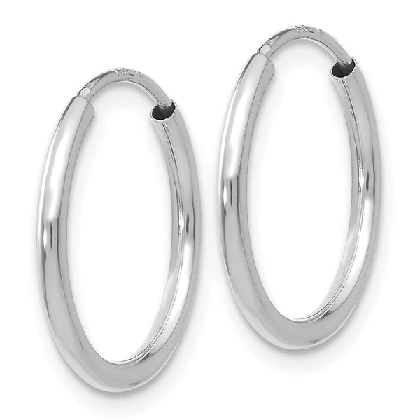 14KT White Gold 14X1.5MM Endless Hoop Earrings