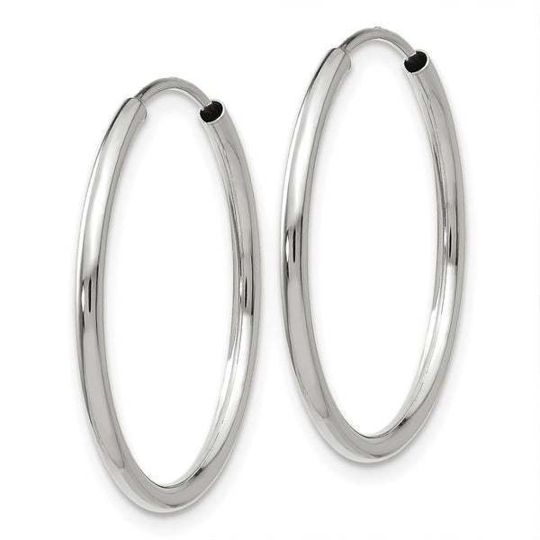 14KT White Gold 20X1.5MM Hoop Earrings