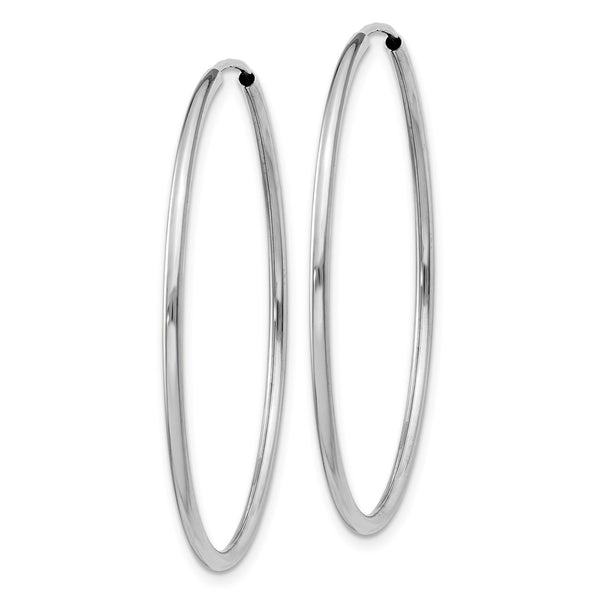 14KT White Gold 37X1.5MM Endless Hoop Earrings