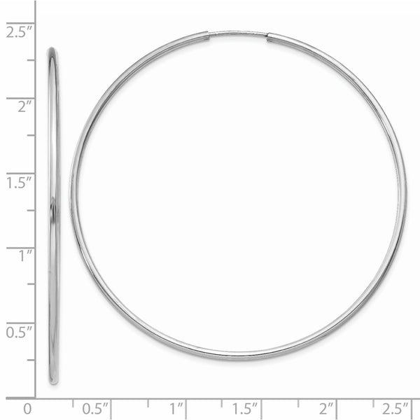 14KT White Gold 56X1.5MM Endless Hoop Earrings