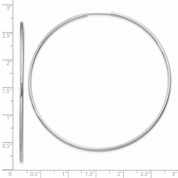 14KT White Gold 63X1.5MM Endless Hoop Earrings