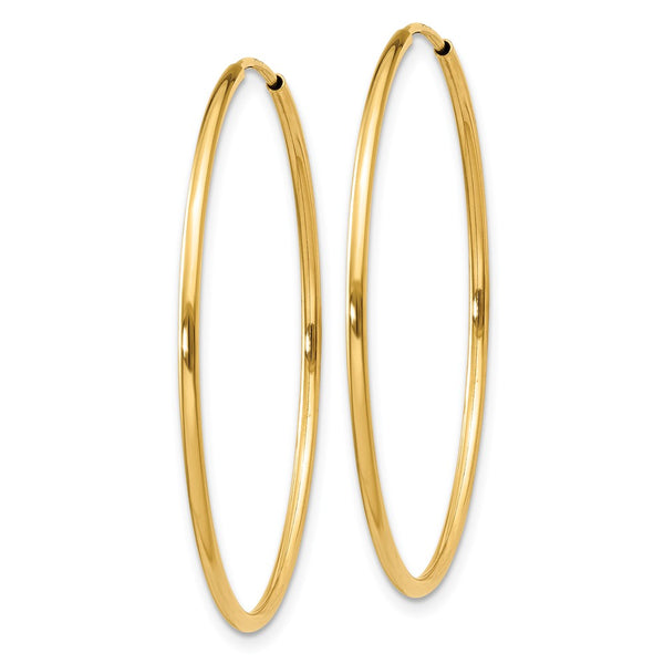 14KT Yellow Gold 30X1.25MM Hoop Earrings