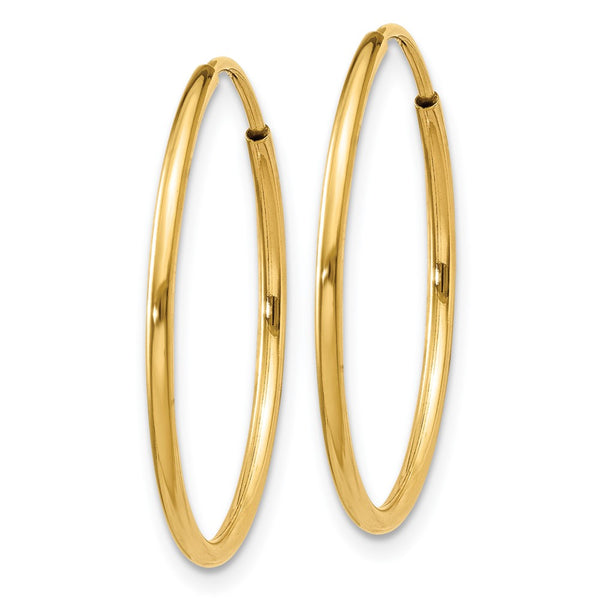 14KT Yellow Gold 25X1.25MM Hoop Earrings