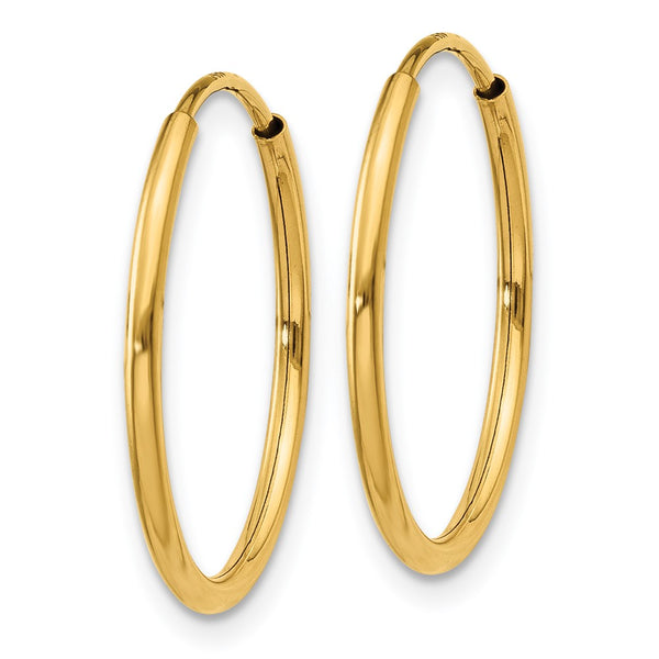 14KT Yellow Gold 17X1.25MM Hoop Earrings