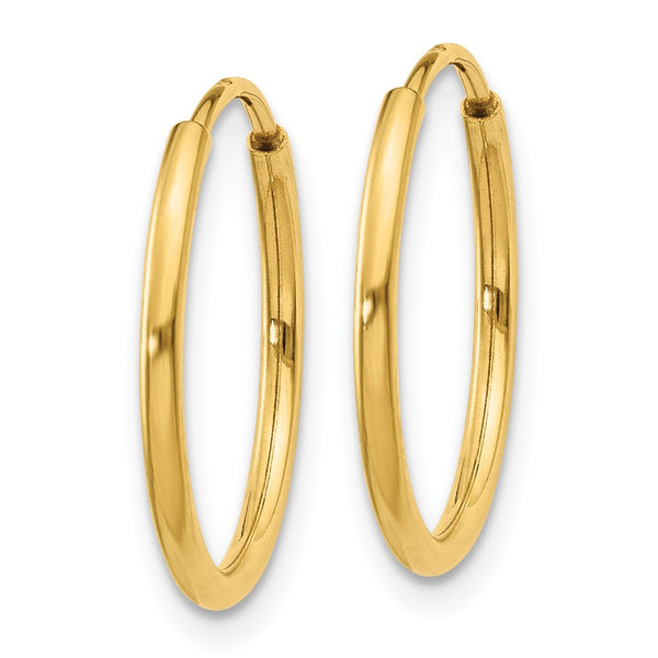 14KT Yellow Gold 16X1.25MM Hoop Earrings