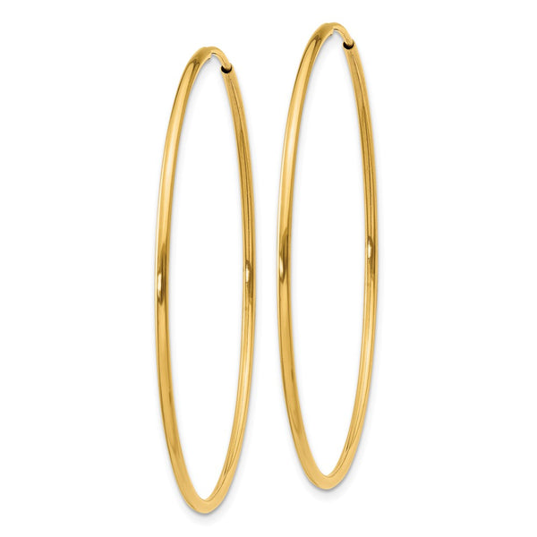 14KT Yellow Gold 41X1.25MM Hoop Earrings