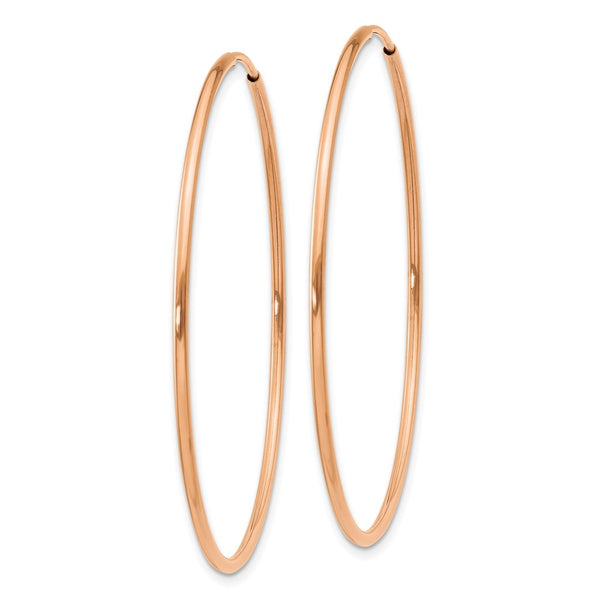 14KT Rose Gold 43X1.2MM Endless Hoop Earrings