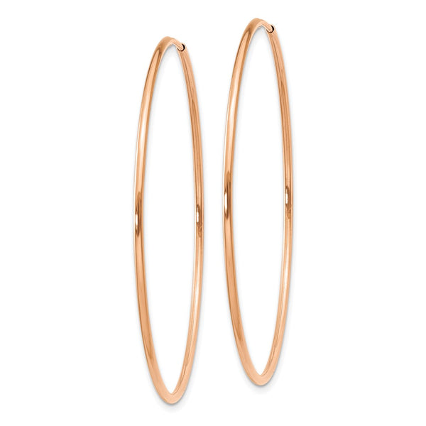 14KT Rose Gold 45X1.2MM Endless Hoop Earrings