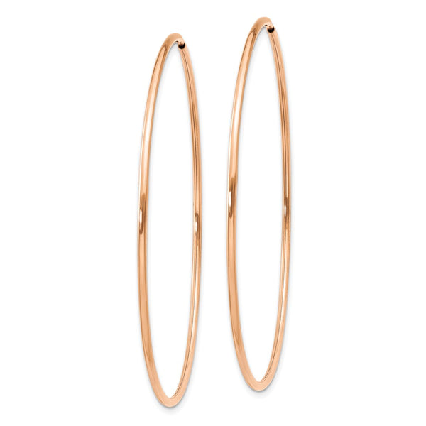 14KT Rose Gold 53X1.2MM Endless Hoop Earrings