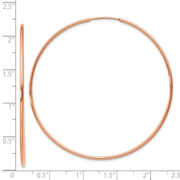 14KT Rose Gold 53X1.2MM Endless Hoop Earrings