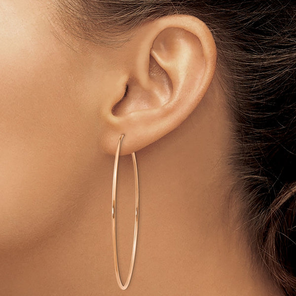 14KT Rose Gold 58X1.2MM Endless Hoop Earrings