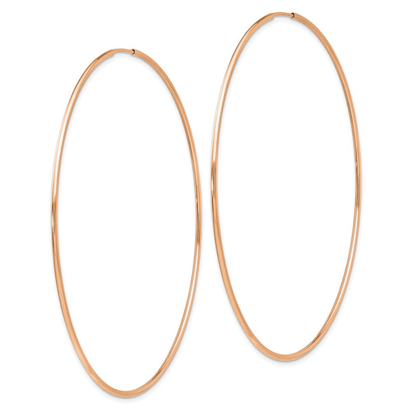 14KT Rose Gold 60X1.2MM Endless Hoop Earrings