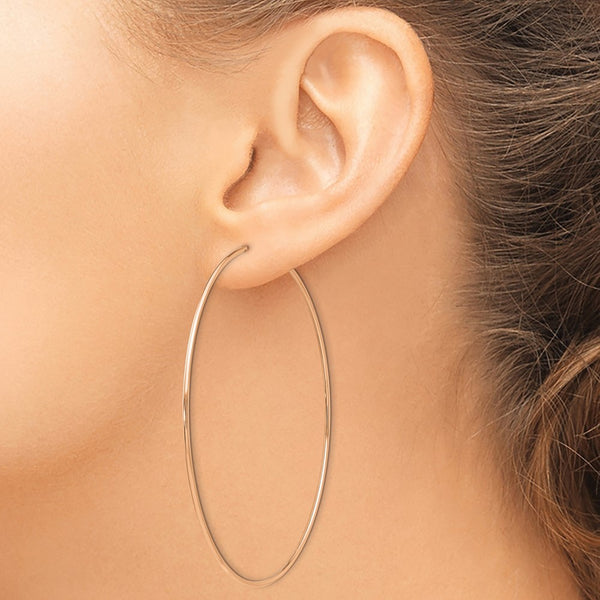 14KT Rose Gold 60X1.2MM Endless Hoop Earrings