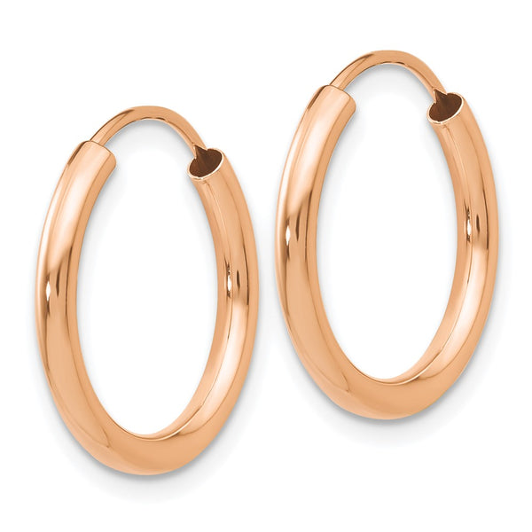 14KT Rose Gold 17X2MM Endless Hoop Earrings