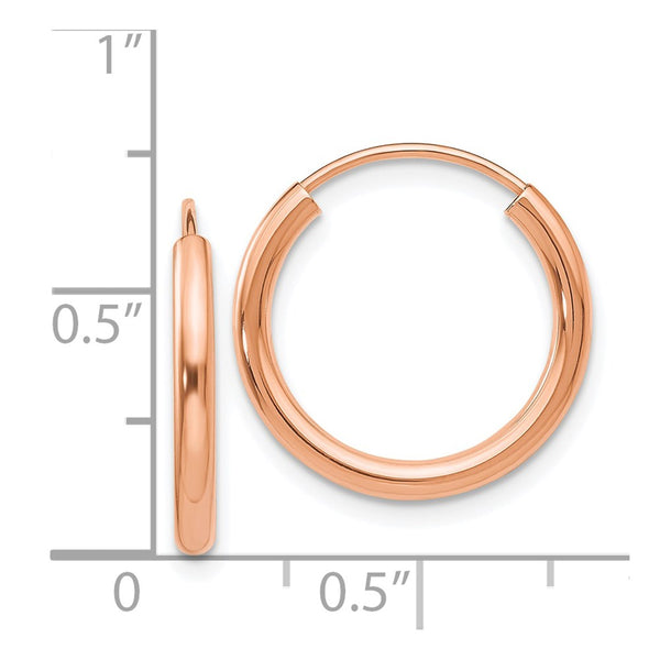 14KT Rose Gold 17X2MM Endless Hoop Earrings