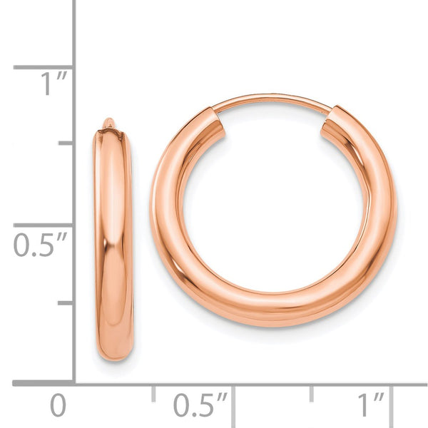 14KT Rose Gold 19X2.85MM Endless Hoop Earrings