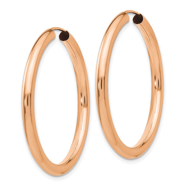 14KT Rose Gold 34X2.85MM Endless Hoop Earrings