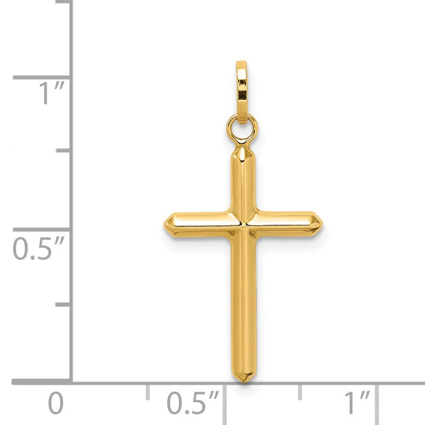 14KT Yellow Gold Cross Pendant. Chain Not Included