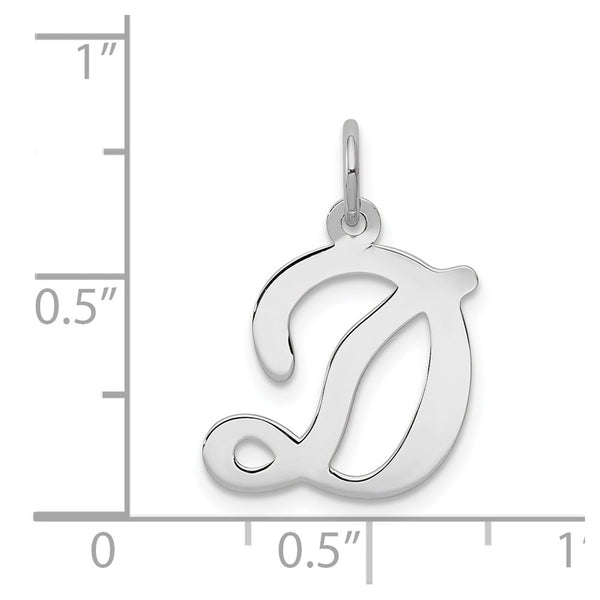 14KT White Gold 20X14MM Initial Pendant; Initial D. Chain not Included