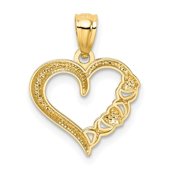 14KT Yellow Gold 19X15MM Heart Pendant. Chain Not Included