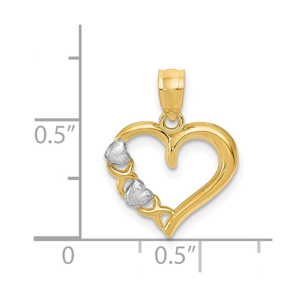 14KT Yellow Gold 19X15MM Heart Pendant. Chain Not Included