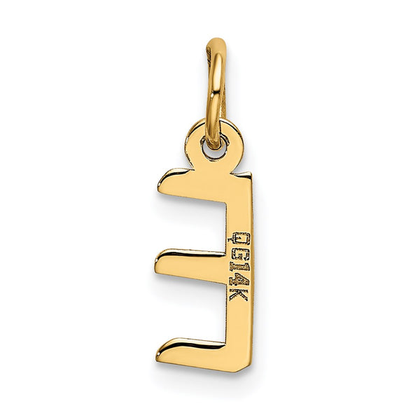 14KT Yellow Gold Initial Pendant; Initial E. Chain not Included