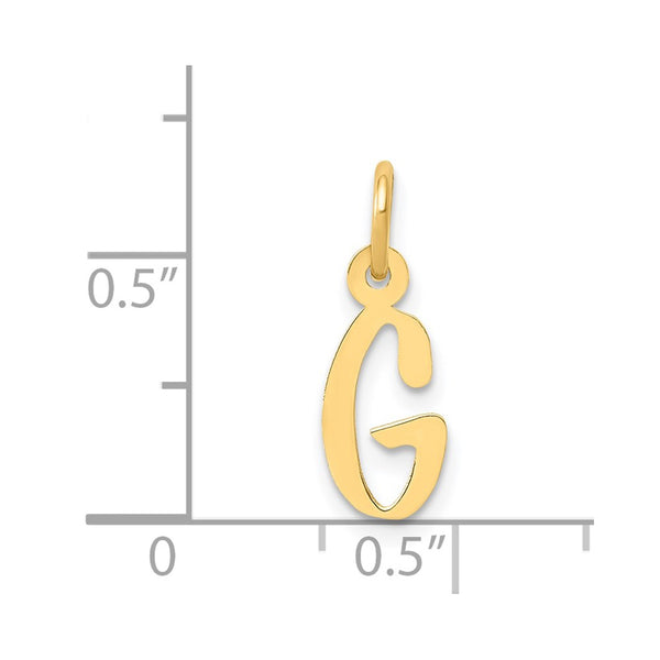 14k Small Slanted Block Initial G Charm