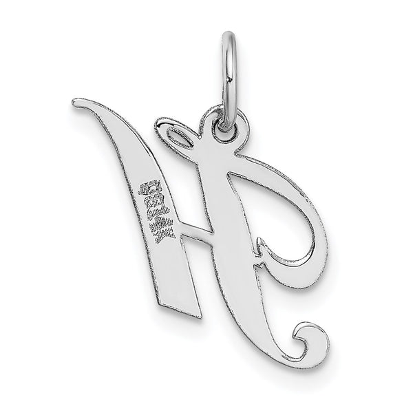 14KT White Gold Initial Pendant; Initial H. Chain not Included