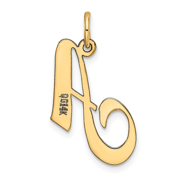 14KT Yellow Gold 20X21MM Initial Pendant; Initial A. Chain not Included