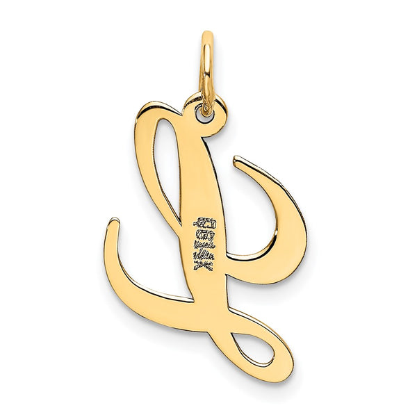 14K Medium Fancy Script Initial L Charm