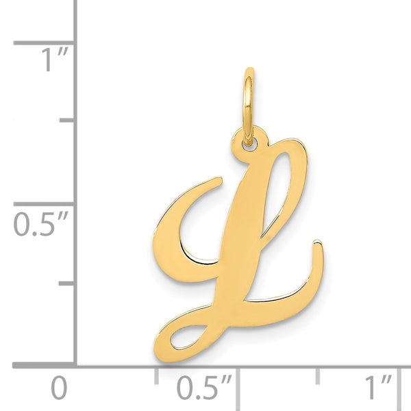 14K Medium Fancy Script Initial L Charm