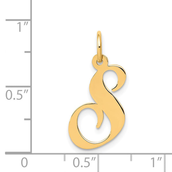 14K Medium Fancy Script Initial S Charm