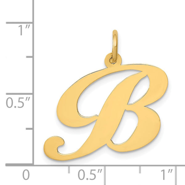 14KT Yellow Gold 22X23MM Initial Pendant; Initial B. Chain not Included