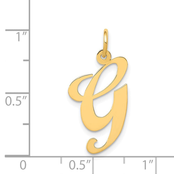 14k Large Fancy Script Initial G Charm