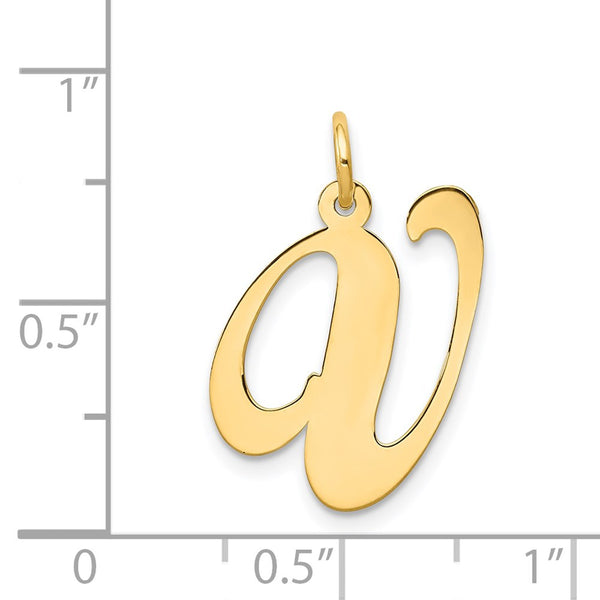 14KT Yellow Gold Initial Pendant; Initial V. Chain not Included