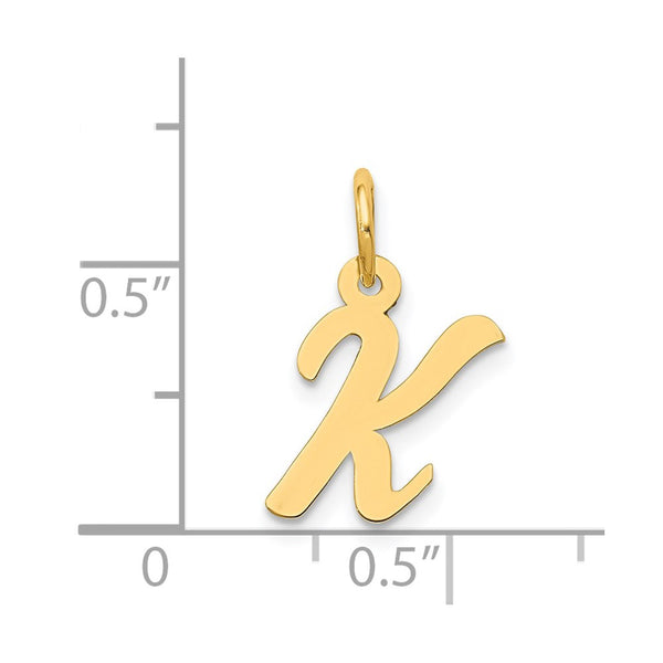 14k Small Script Initial K Charm