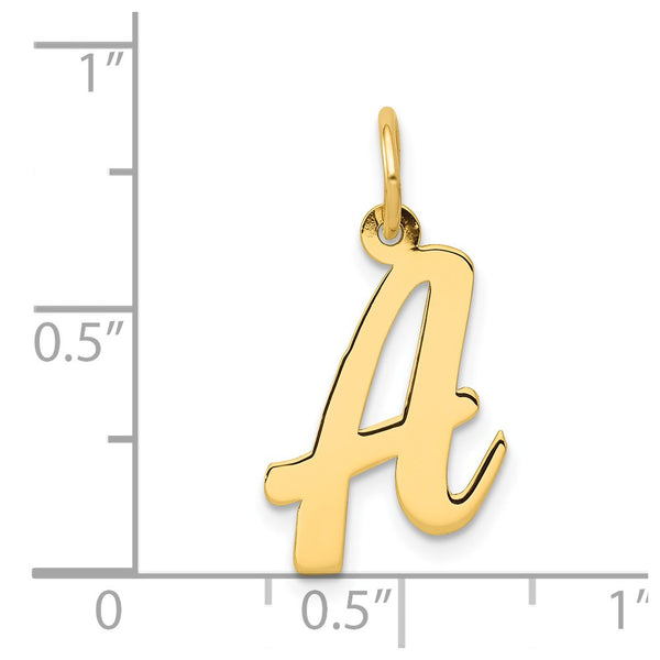 14k Medium Script Initial A Charm