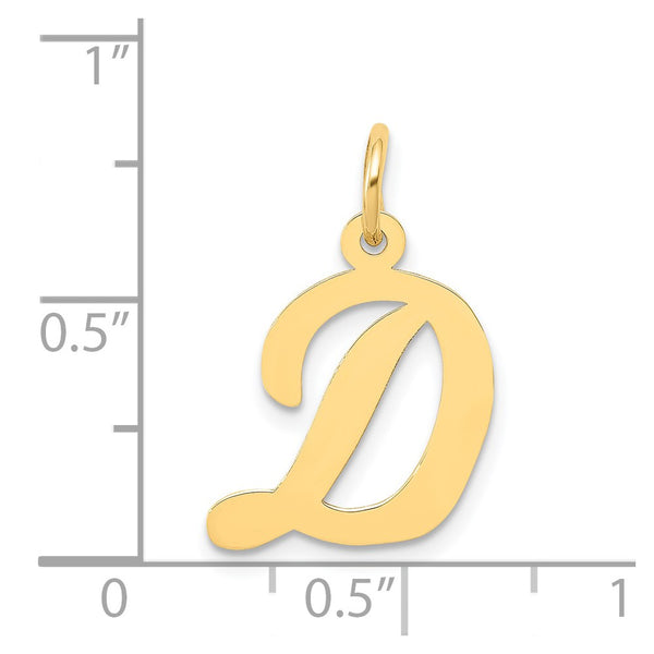 14k Medium Script Initial D Charm