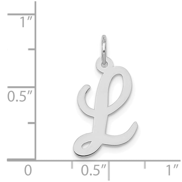 14k White Gold Medium Script Initial L Charm