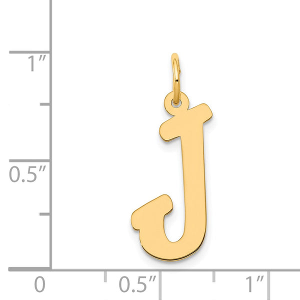 14k Large Script Initial J Charm