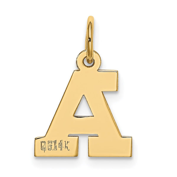 14k Small Block Initial A Charm