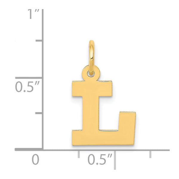 14KT Yellow Gold Initial Pendant; Initial L. Chain not Included