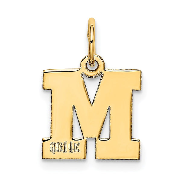 14KT Yellow Gold Initial Pendant; Initial M. Chain not Included