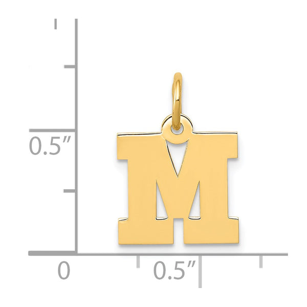 14KT Yellow Gold Initial Pendant; Initial M. Chain not Included