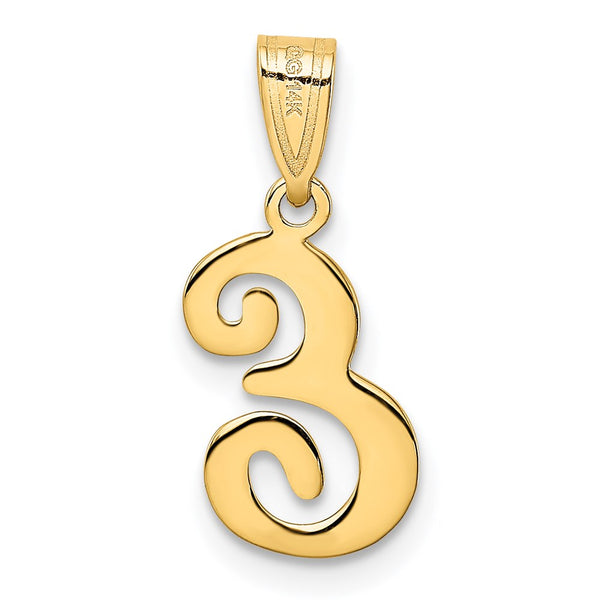 14KT Yellow Gold 18X12MM Initial Pendant; Initial E. Chain not Included