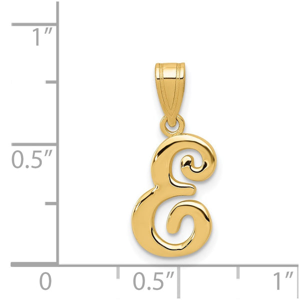 14KT Yellow Gold 18X12MM Initial Pendant; Initial E. Chain not Included