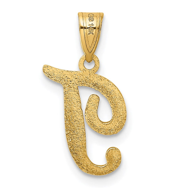 14KT Yellow Gold 18X12MM Initial Pendant; Initial T. Chain not Included